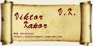Viktor Kapor vizit kartica